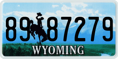 WY license plate 8987279