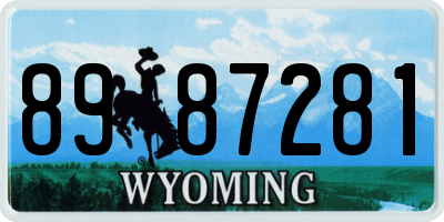 WY license plate 8987281
