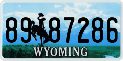 WY license plate 8987286
