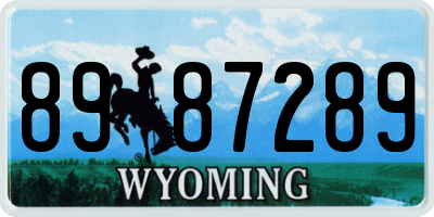 WY license plate 8987289