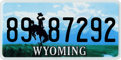 WY license plate 8987292