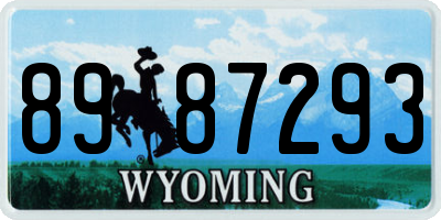 WY license plate 8987293