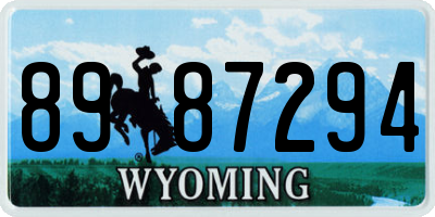 WY license plate 8987294