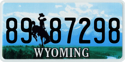 WY license plate 8987298