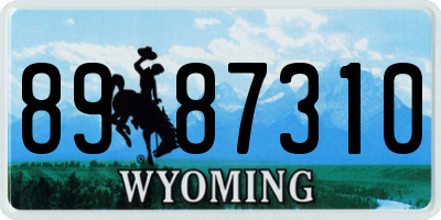 WY license plate 8987310