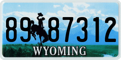 WY license plate 8987312