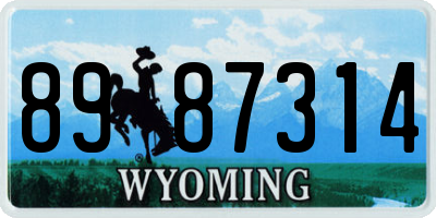 WY license plate 8987314