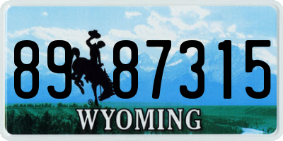 WY license plate 8987315
