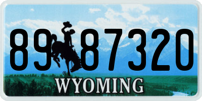 WY license plate 8987320