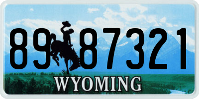 WY license plate 8987321