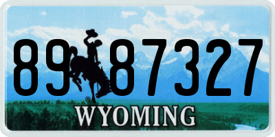 WY license plate 8987327