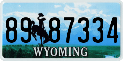 WY license plate 8987334
