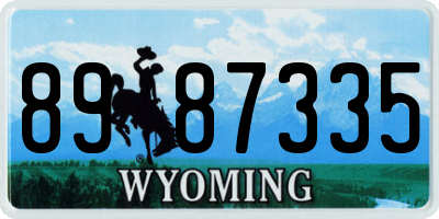 WY license plate 8987335