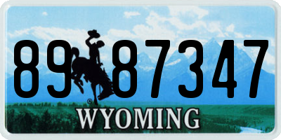 WY license plate 8987347