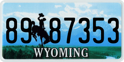WY license plate 8987353