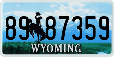 WY license plate 8987359