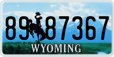 WY license plate 8987367