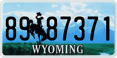 WY license plate 8987371