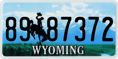 WY license plate 8987372