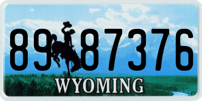WY license plate 8987376