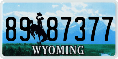 WY license plate 8987377