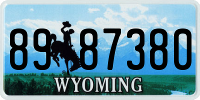 WY license plate 8987380