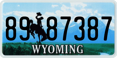 WY license plate 8987387