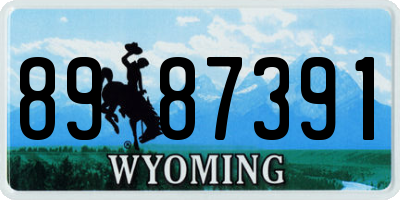 WY license plate 8987391