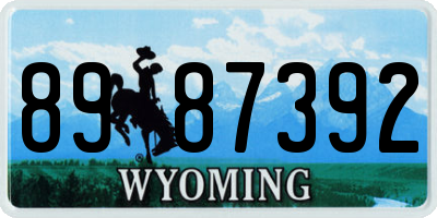 WY license plate 8987392