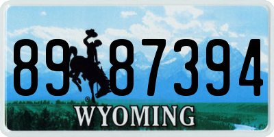 WY license plate 8987394
