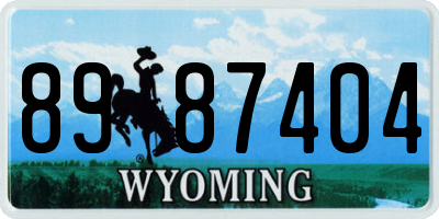 WY license plate 8987404