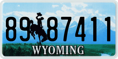 WY license plate 8987411