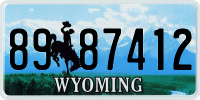 WY license plate 8987412