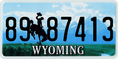 WY license plate 8987413