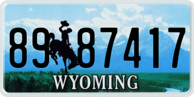WY license plate 8987417