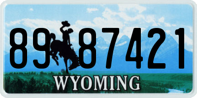 WY license plate 8987421