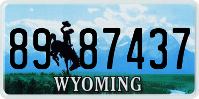 WY license plate 8987437