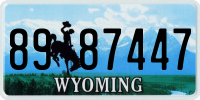 WY license plate 8987447