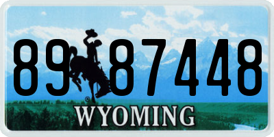 WY license plate 8987448