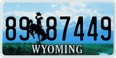 WY license plate 8987449