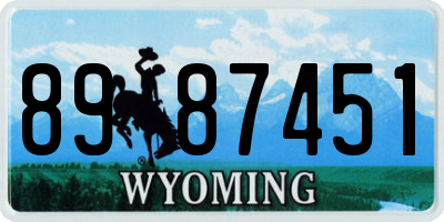WY license plate 8987451