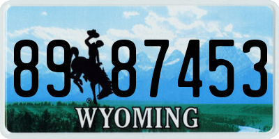WY license plate 8987453