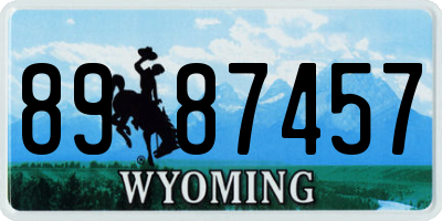 WY license plate 8987457