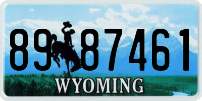 WY license plate 8987461