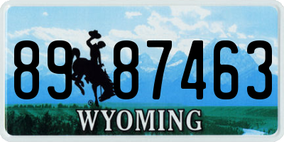 WY license plate 8987463