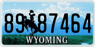WY license plate 8987464