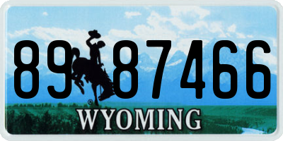 WY license plate 8987466