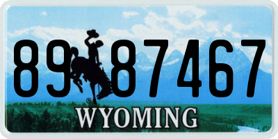 WY license plate 8987467