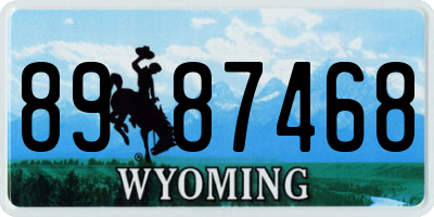 WY license plate 8987468