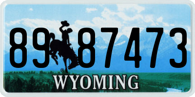 WY license plate 8987473